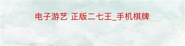 电子游艺 正版二七王_手机棋牌