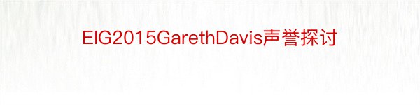 EIG2015GarethDavis声誉探讨